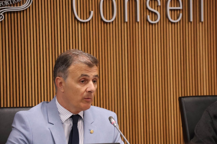 El ministre de Funció Pública i Transformació Digital, Marc Rossell, durant la comissió.